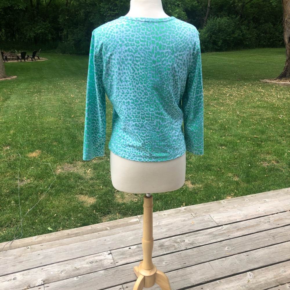 J Mclaughlin Knit Leopard Print Top Size L - image 3